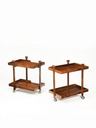 Pair of 1950 Teak Drinks Trolleys