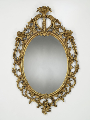 18th Century Rococo Oval Wall Mirror