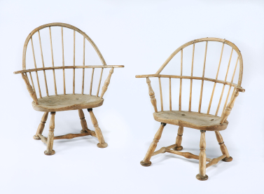 Pair of Beech and Elm Welsh Windsor Chairs