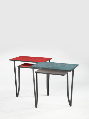 1960's Red & Green Formica 'Double' Desk