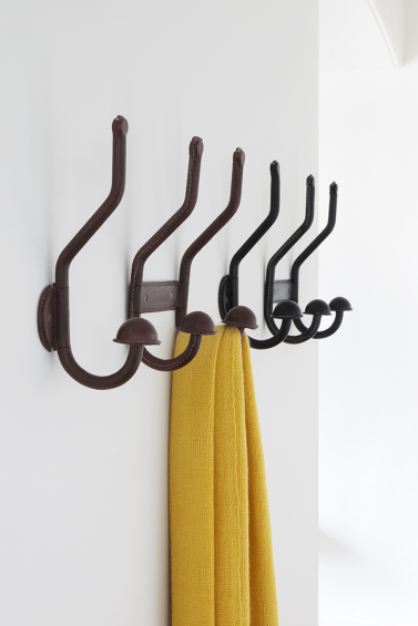 Stitched Leather Double Coat Hook