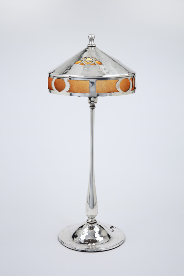 Silvered Art Nouveau Table Lamp