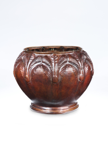 Belle Epoque Copper Cache Pot by Jean Dunand