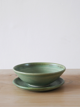 Ceramic Bowl in Moss Green