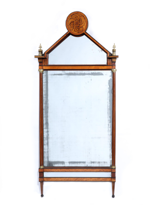 Large 18th Century German Satinwood & Gilt Metal Pier Mirror