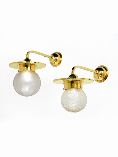 Pair of Secessionist Brass Wall Lights