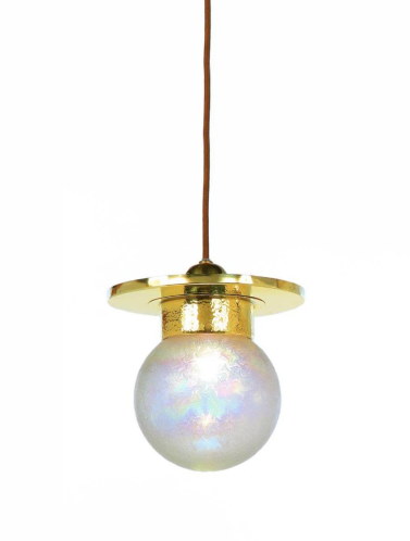 Secessionist Brass Ceiling Light with Globe Shade