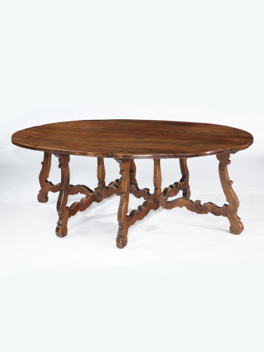 Large Walnut Tuscan Oval Table