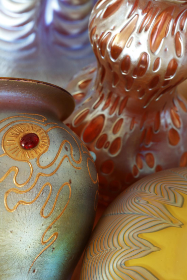 Vase with 'Glass Stones' by Loetz