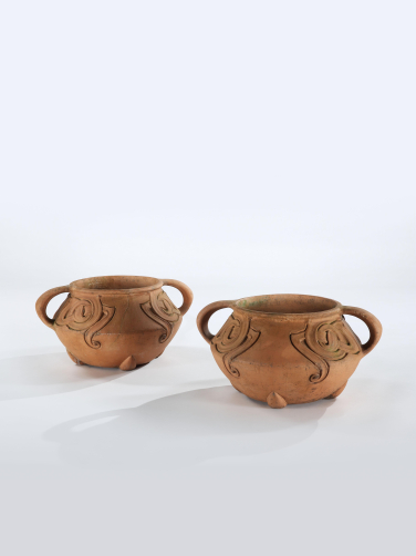 Pair of Arts & Crafts Terracotta 'Brunhild' Pots