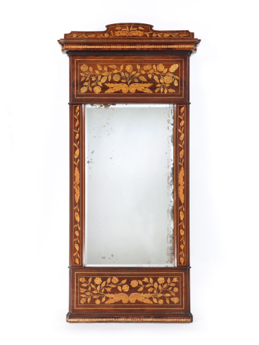 Dutch 19th Century Marquetry Pier Mirror
