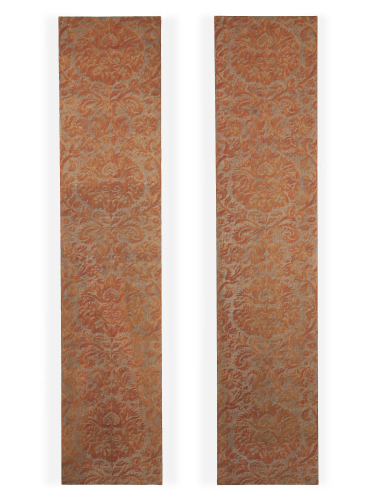 Pair of Tall 1930s Block-printed 'De Medici' Fortuny Panels