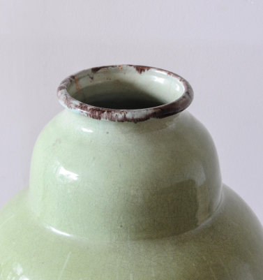 1920's Green Glazed Stoneware Vase