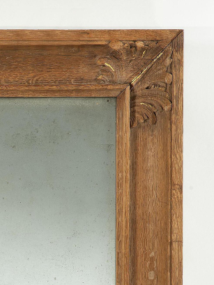 Arts & Crafts Oak Acanthus Mirror