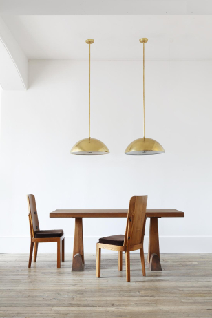 Large Pair of Pierced Brass Pendant Lights